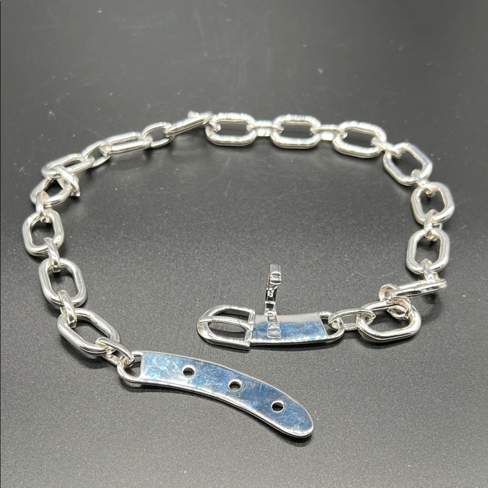 Ralph Lauren Silver Buckle Chain Necklace - Picture 7 of 7